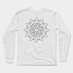 Simple Mandala design to Color Long Sleeve T-Shirt